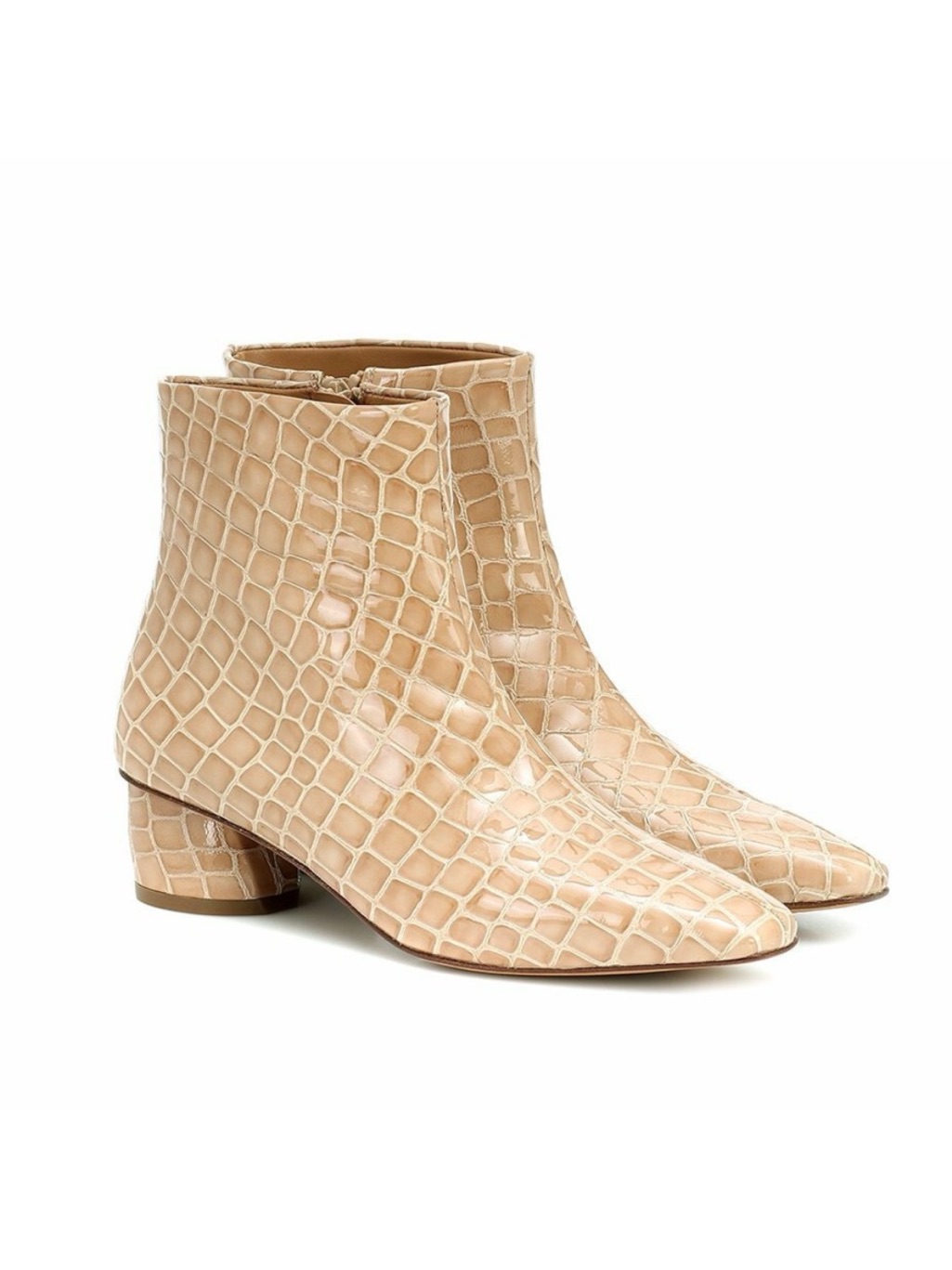 Loq Matea Ankle Boot Tan Pepita Croc-Patterned Ankle Booties Size 38